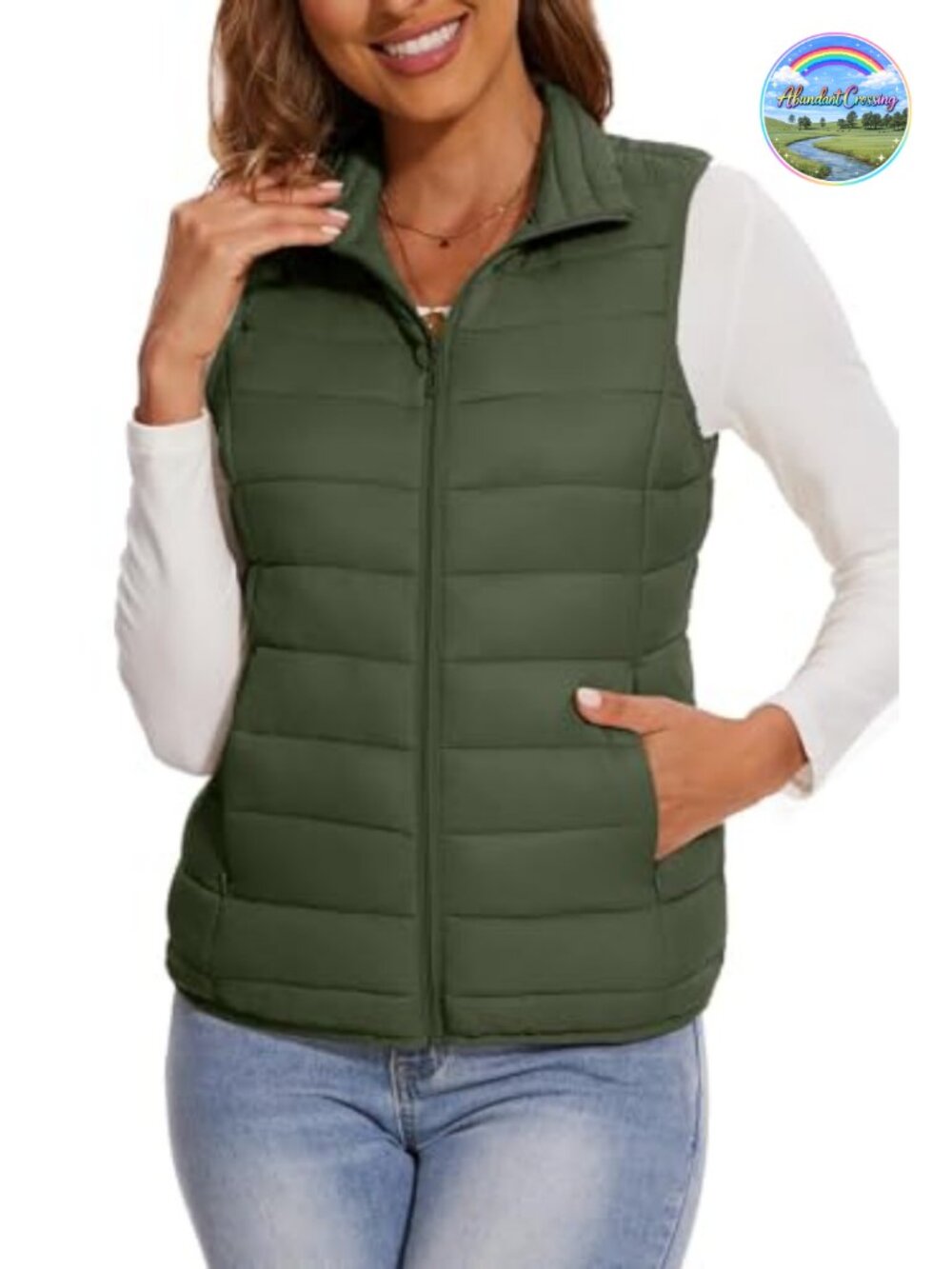 SMENG Women's Lightweight Puffer Vest Quilted Sleeveless Padded Outerwear